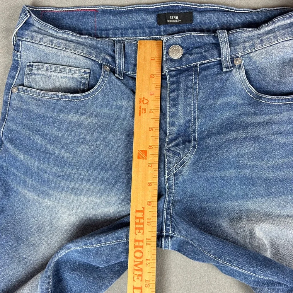 True Religion Geno Jeans Mens 34 (36x31) Blue Relaxed Slim Fit Medium Wash Denim